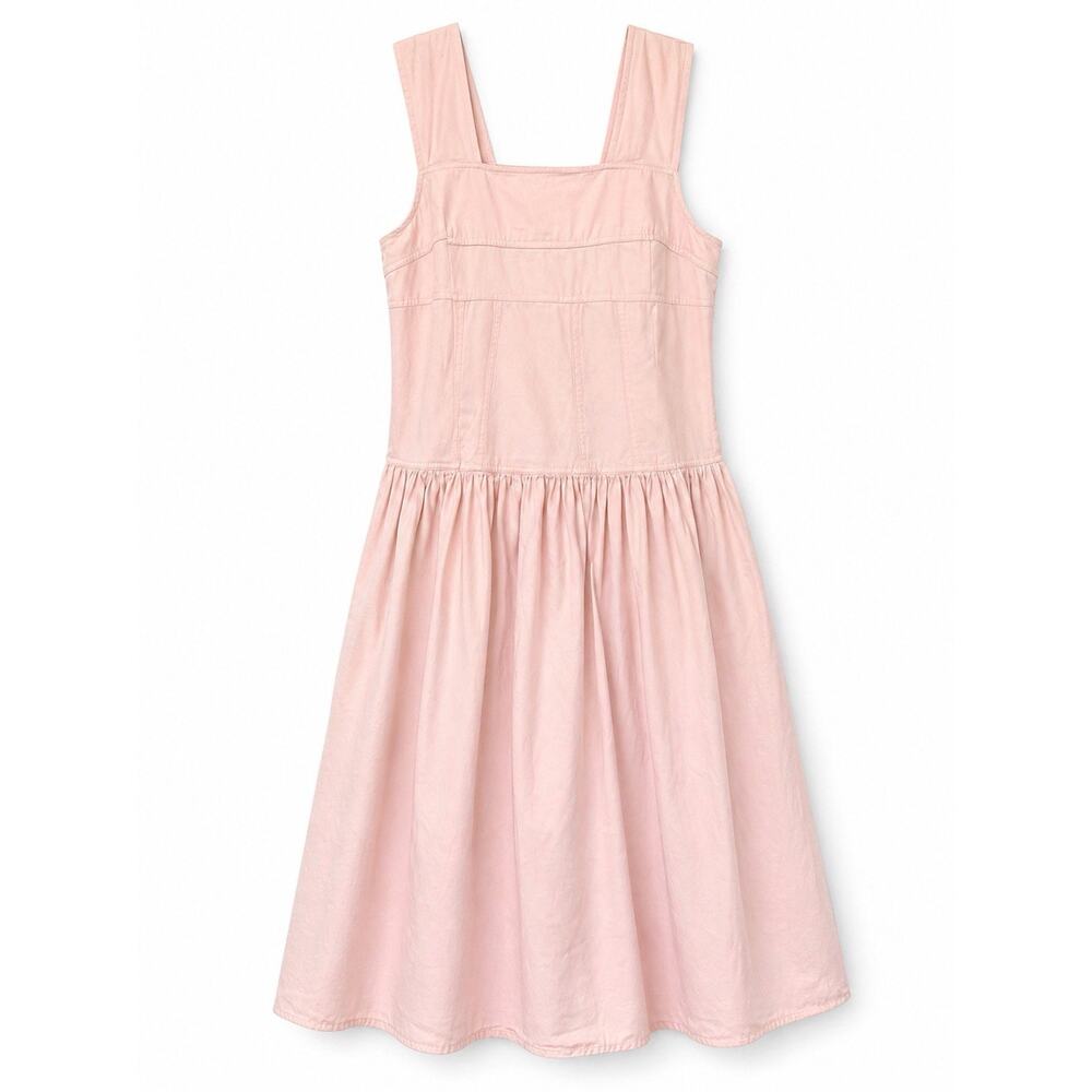Vintage Dennis Goldsmith Pink Cotton Pinafore Dress Size 6 Cottagecore